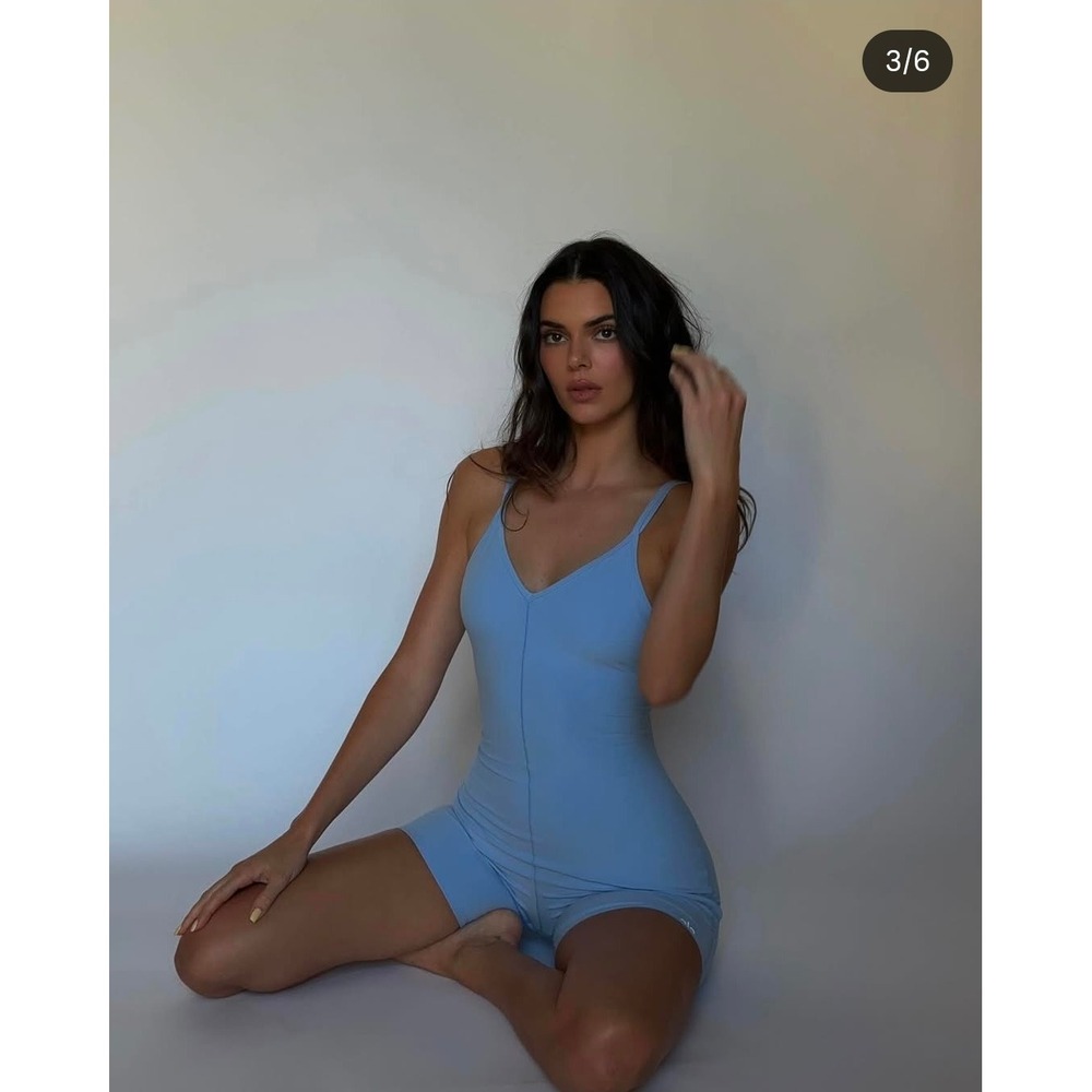 Alo Yoga Alosoft Suns Out Romper Seashell Blue Atheleisure Streetfashion
